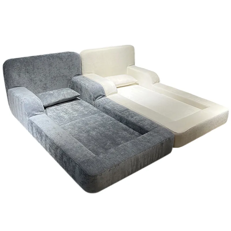 Foldable Floor Sofa Bed Chair with Plush Fabric Upholstery and Space Saving Convertible Design